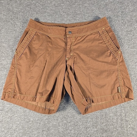 Prana Hiking Shorts Womens Large Brown Outdoor Casual Pockets Lightweight USA - Picture 2 of 7